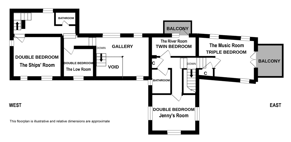 Floorplan: Ravenbridge Mill, first floor