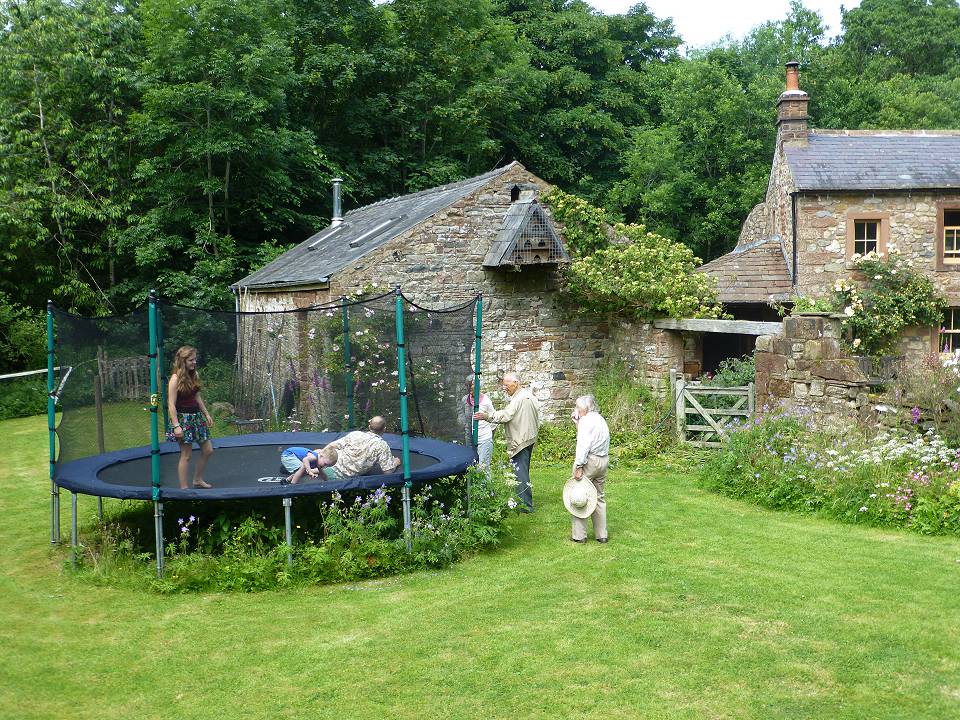The trampoline behind the studio